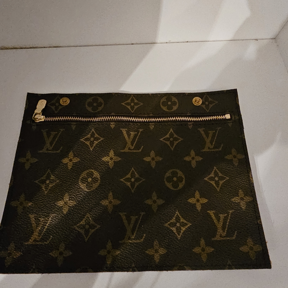 Louis Vuitton Monogram Canvas Pouch in Brown and Gold Hardware